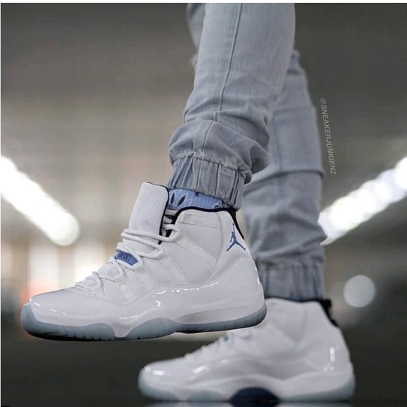 Jordan 11 Legend Blue High On Feet Hot Air Jordan 11 Legend Blue
